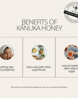 Infographic explaining the benefits of BeeNZ Kanuka honey from New Zealand