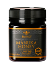 BeeNZ Manuka Honey UMF10+ jar with black lid 